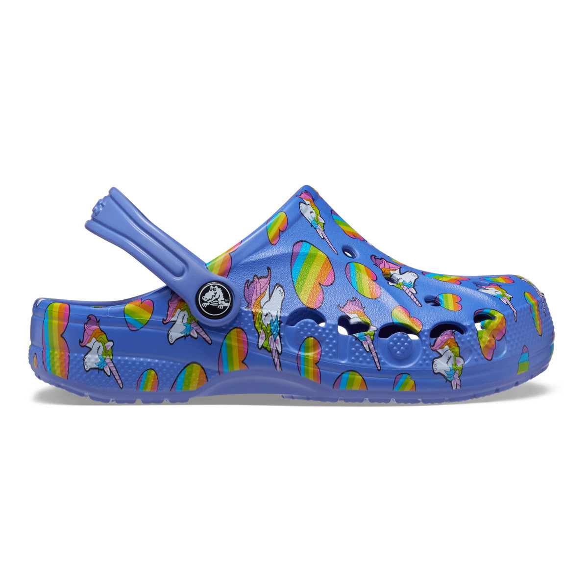Saboți Crocs Baya Printed Clog Kids Albastru - Lapis/Multi - imagine 8